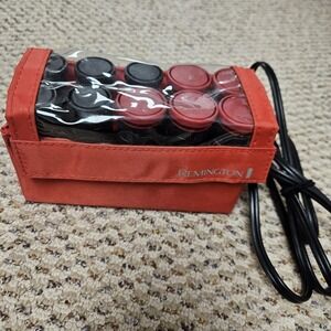 Remington - H-1015 Hot Rollers Curlers Travel Set 10 Red Black Compact WORKS